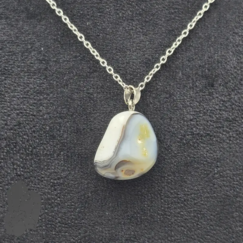 آویز تامبل متوسط عقیق سلیمانی کد 10147