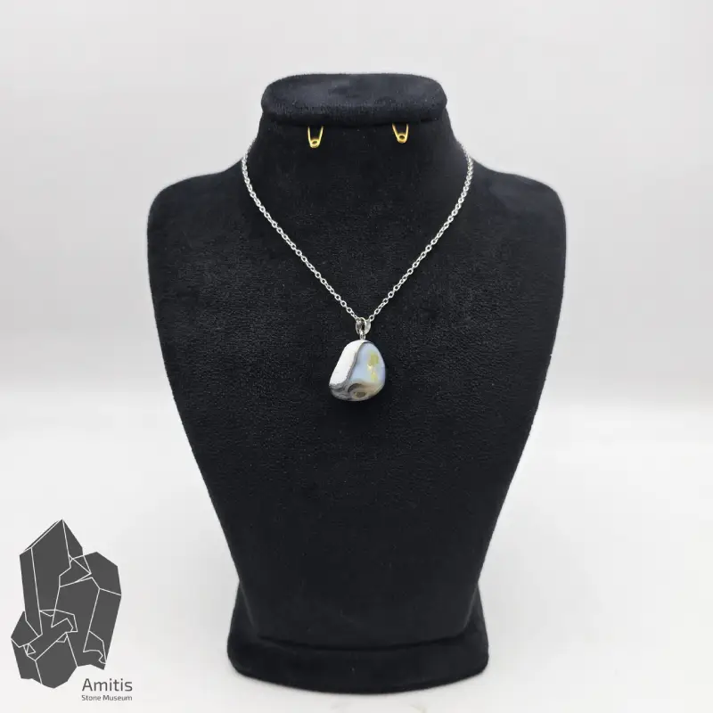 آویز تامبل متوسط عقیق سلیمانی کد 10147