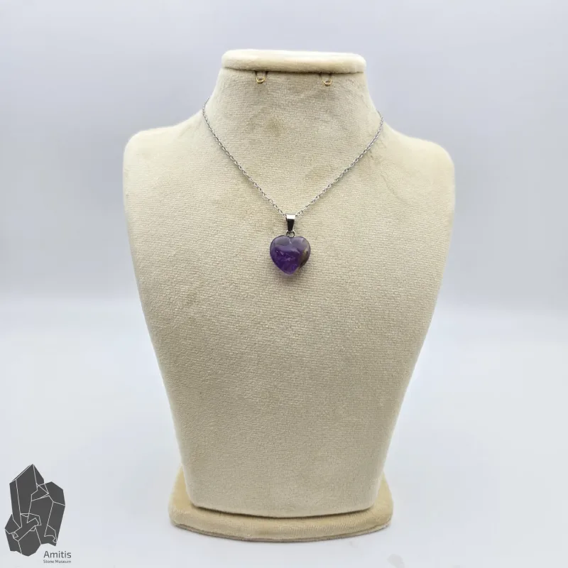 آویز قلب کوچک آمیتیست کد 10098